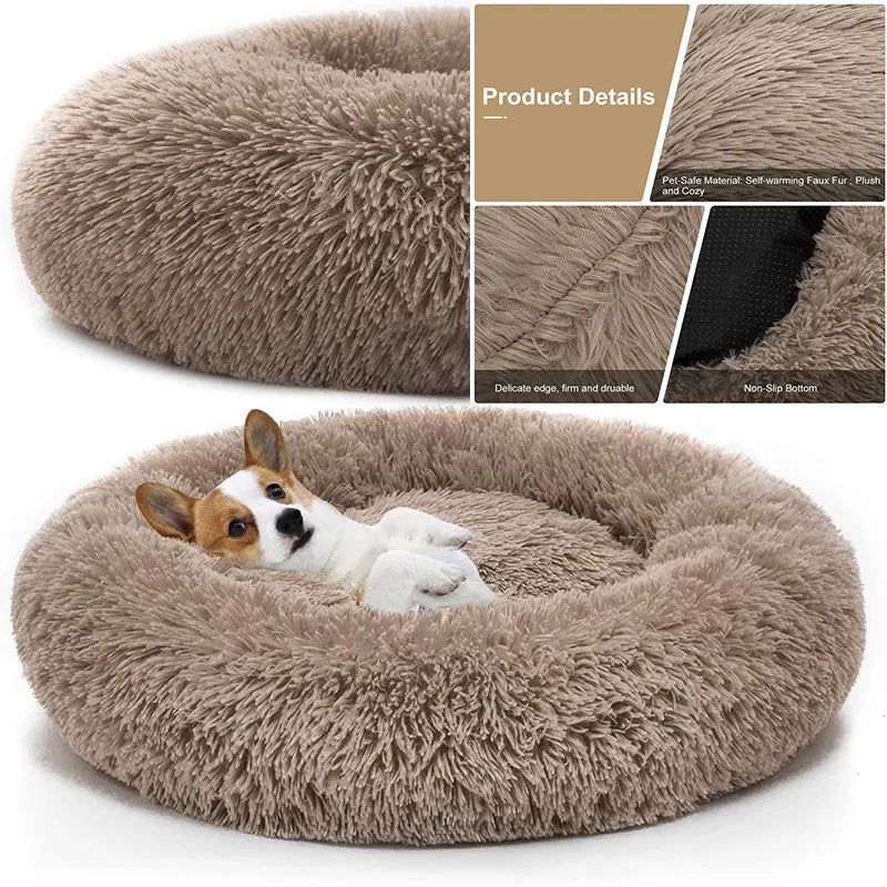 Plush Donut Dog Bed